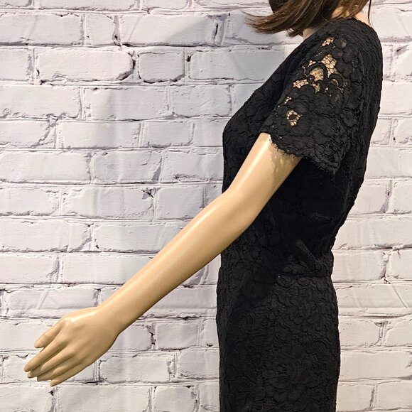NWT!! DKNY, Stunning black short sleeve lace sheath dress - Picture 12 of 16